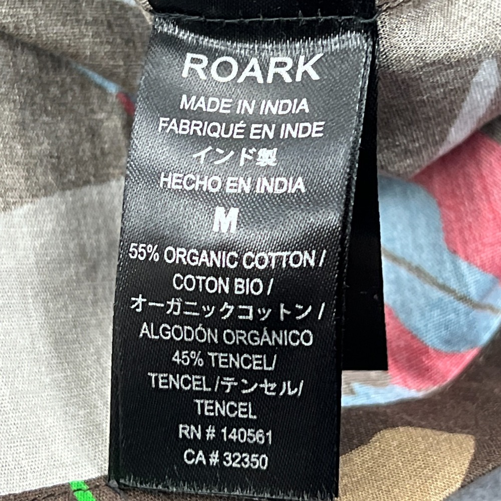 Roark Shirt Men's Medium Gonzo S/S Woven Coffee Phantasm AOP Organic Button Up - Picture 6 of 10